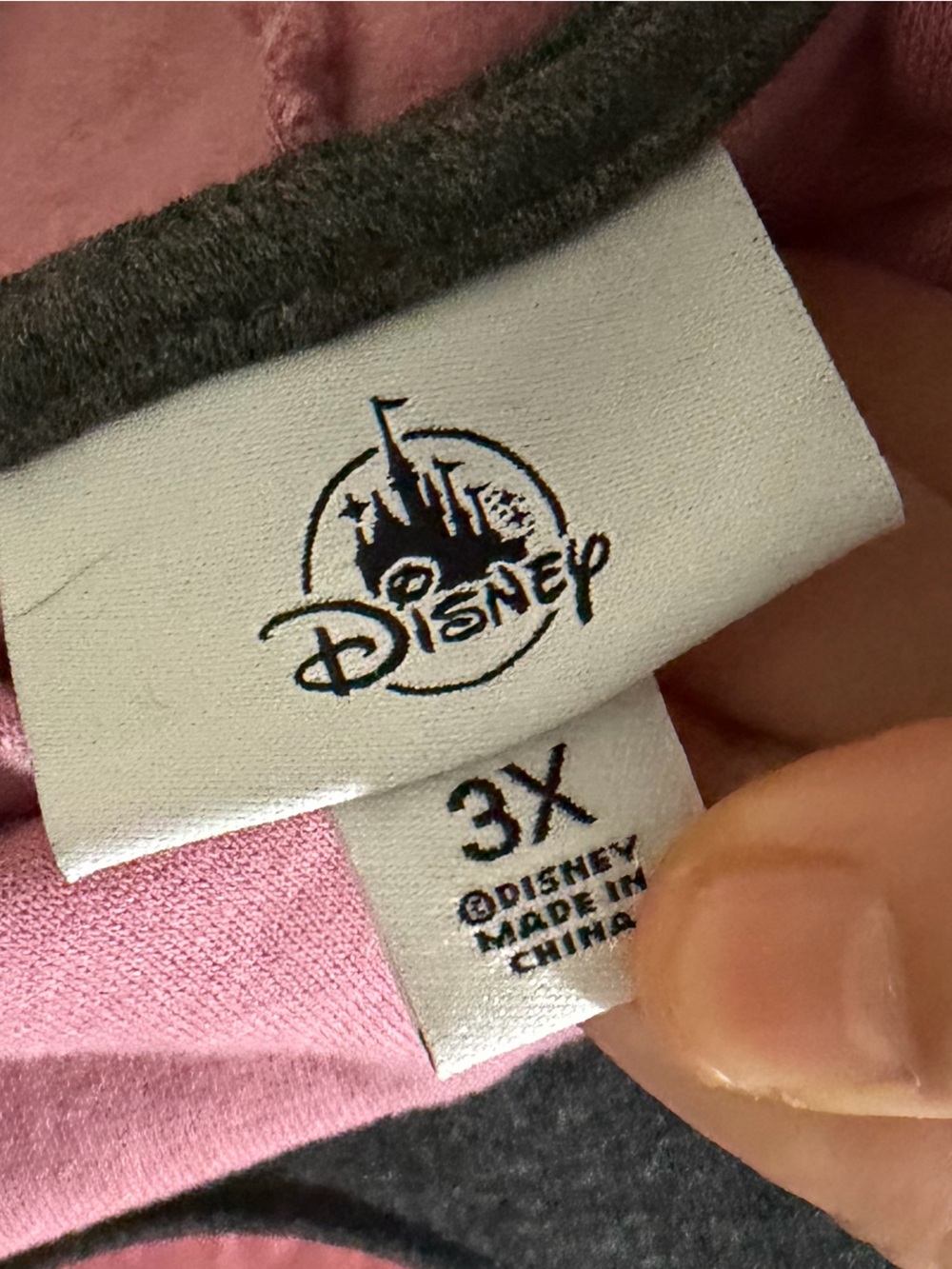 Disney Two-Tone Pink and Charcoal Graphic Hoodie sweatshirt size 3X - Picture 4 of 4